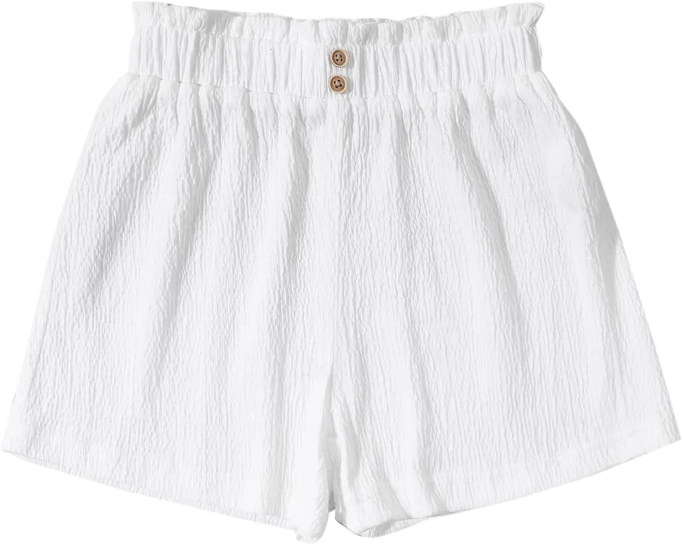 Girls' Casual Ruffled Paperbag Waist Shorts Elastic Summer Wide Leg Shorts