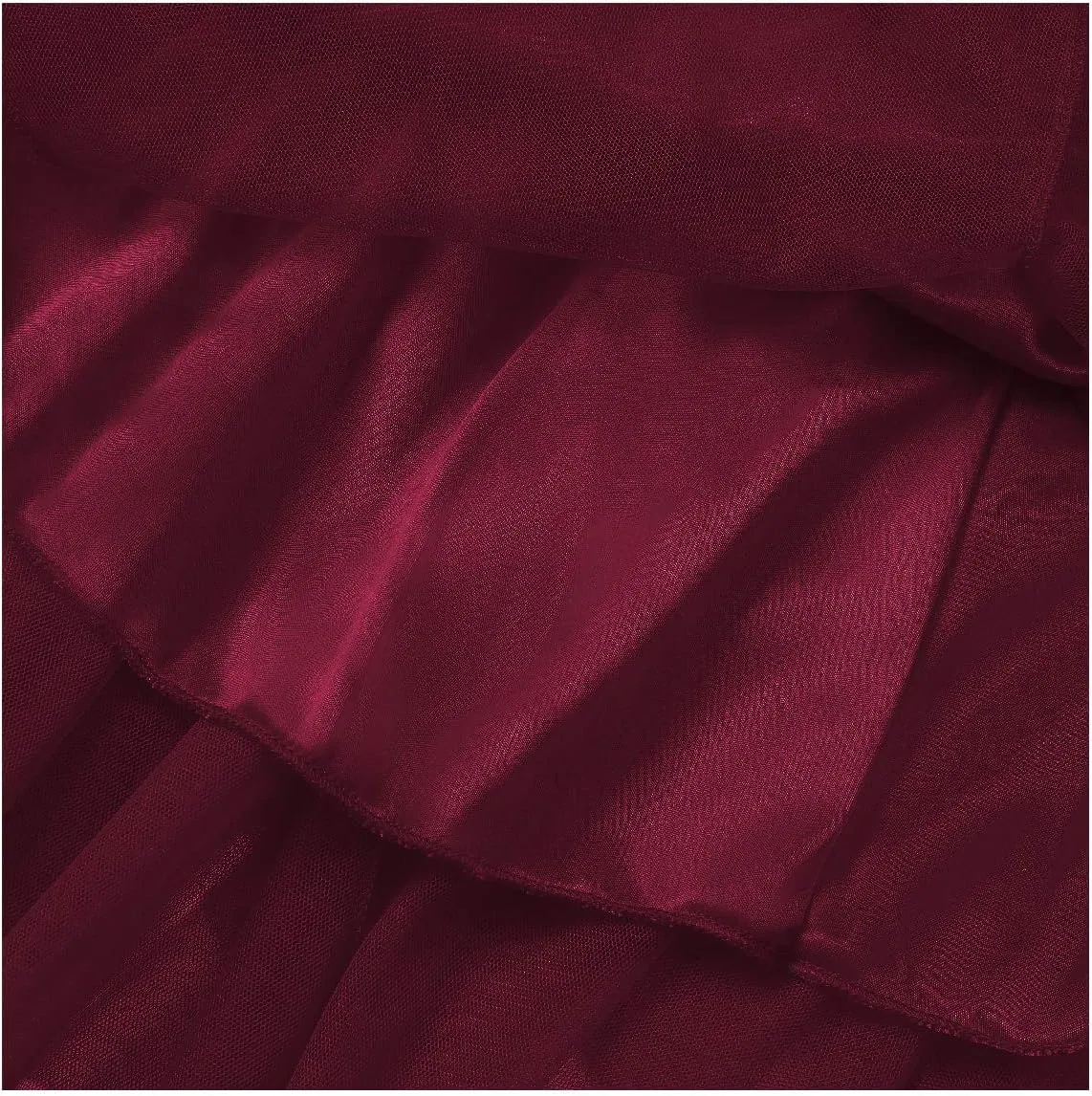 Girstunm Women's Elastic Waist Dancing Dress Princess Mesh Tulle Above Knee Skirts