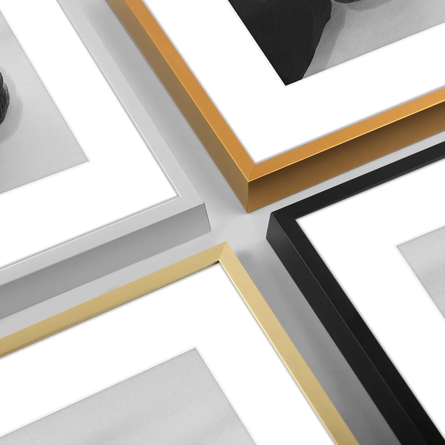 Golden State Art - 11x14 Aluminum Picture Frame - with Mat for 8x10 Photo or Without Mat for 11 x 14 Photo - Real Glass Cover - Simple and Elegant Decor for Wall Mounting - 1 Pack - Black