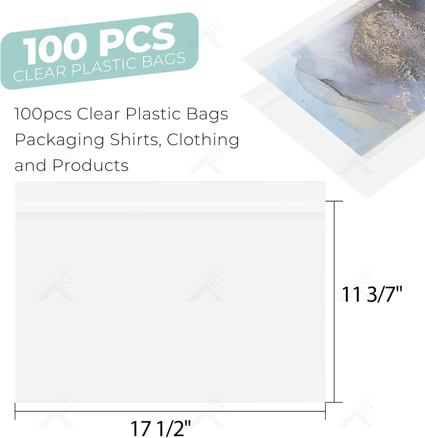 Golden State Art, Pack of 100, 11x17 inches Crystal Clear Sleeves Storage Bags for 11x17 Photo Framing Mats Mattes