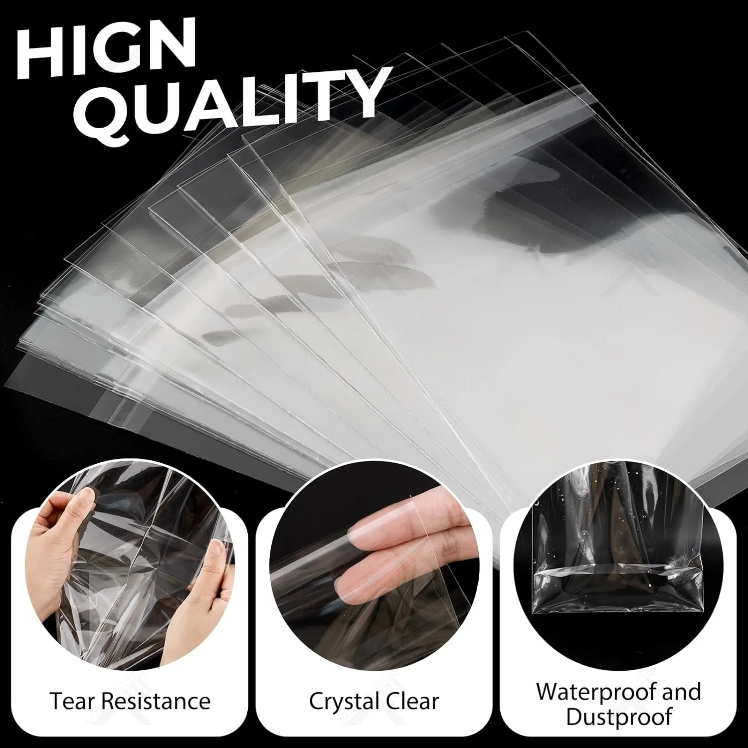 Golden State Art, Pack of 100, 11x17 inches Crystal Clear Sleeves Storage Bags for 11x17 Photo Framing Mats Mattes