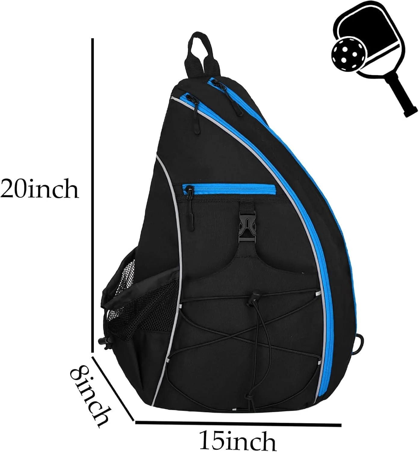 Goloni Pickleball Bag for Women,Mens Pickle ball Backpack,Lightweight Sling Bag with Fence Hook,Large Capacity,Safety Pocket
