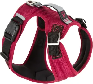 Gooby Pioneer Dog Harness with Control Handle & Seat Belt Restrain Capability, X-Large, Red
