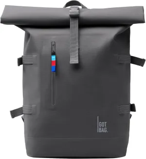 GOT BAG - ROLLTOP Backpack, Hiking & Travel with a 15” Laptop Sleeve, Eco-Conscious Bag Made of Recycled Ocean Impact Plastic™ (Shark Color)