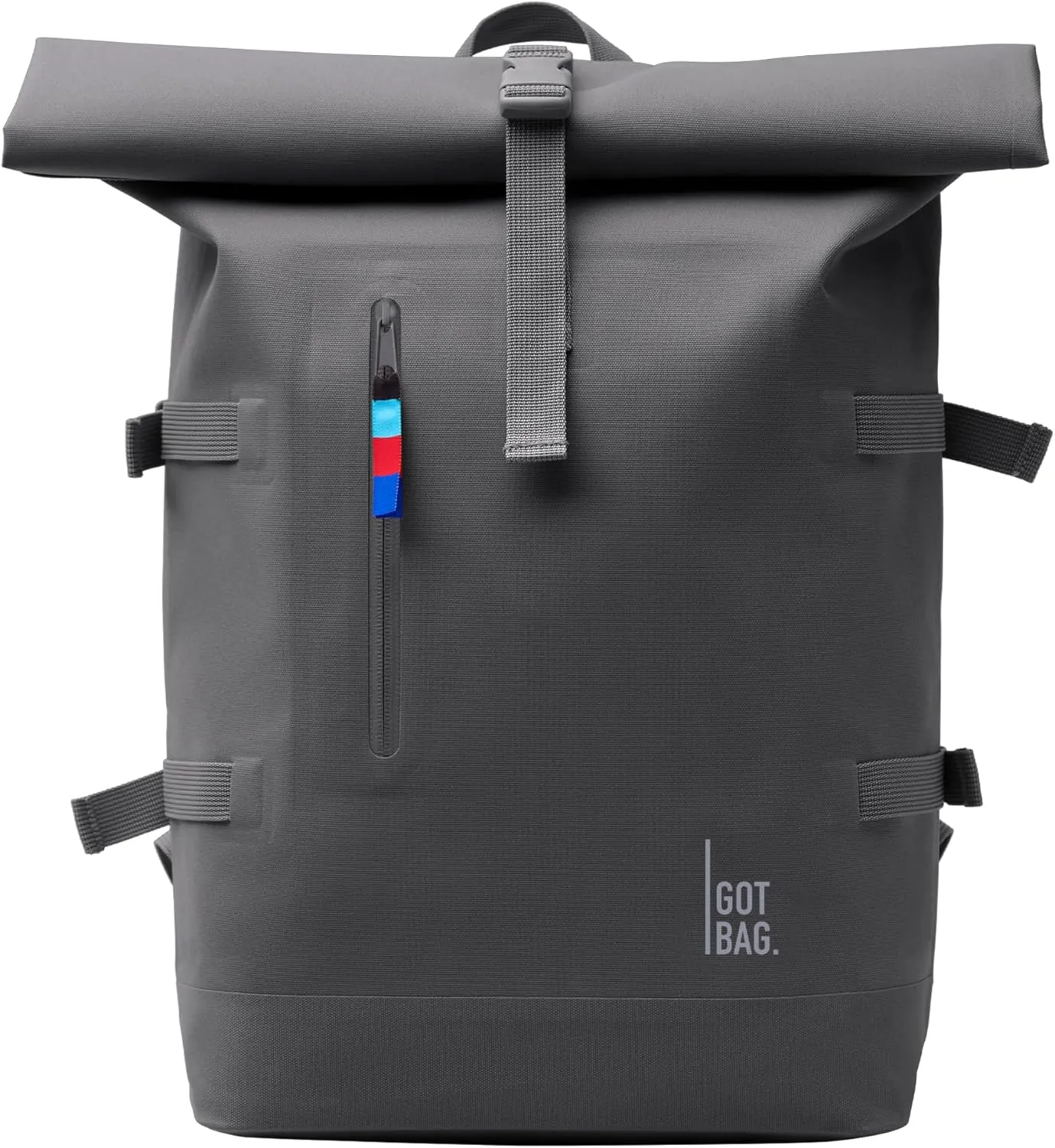 GOT BAG - ROLLTOP Backpack, Hiking & Travel with a 15” Laptop Sleeve, Eco-Conscious Bag Made of Recycled Ocean Impact Plastic™ (Shark Color)