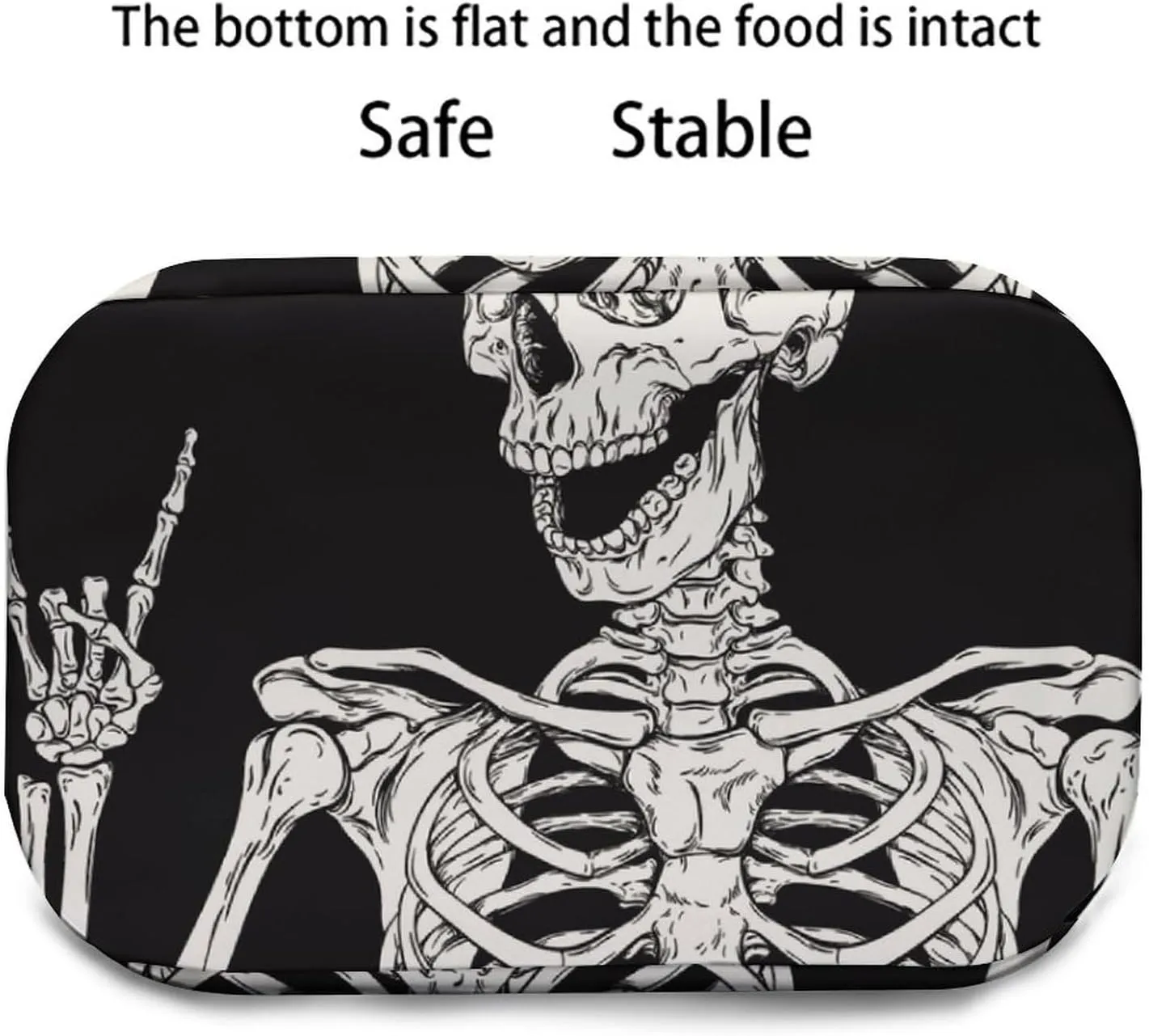 Gothic Skeleton Frame Adjustable Shoulder Strap Insulated And Leak Proof Premium Lunch Bag Unisex