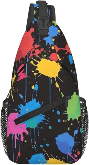 Graffiti Print Sling Bag Crossbody Shoulder Backpack Chest Bags Gym Travel Hiking Casual Daypack