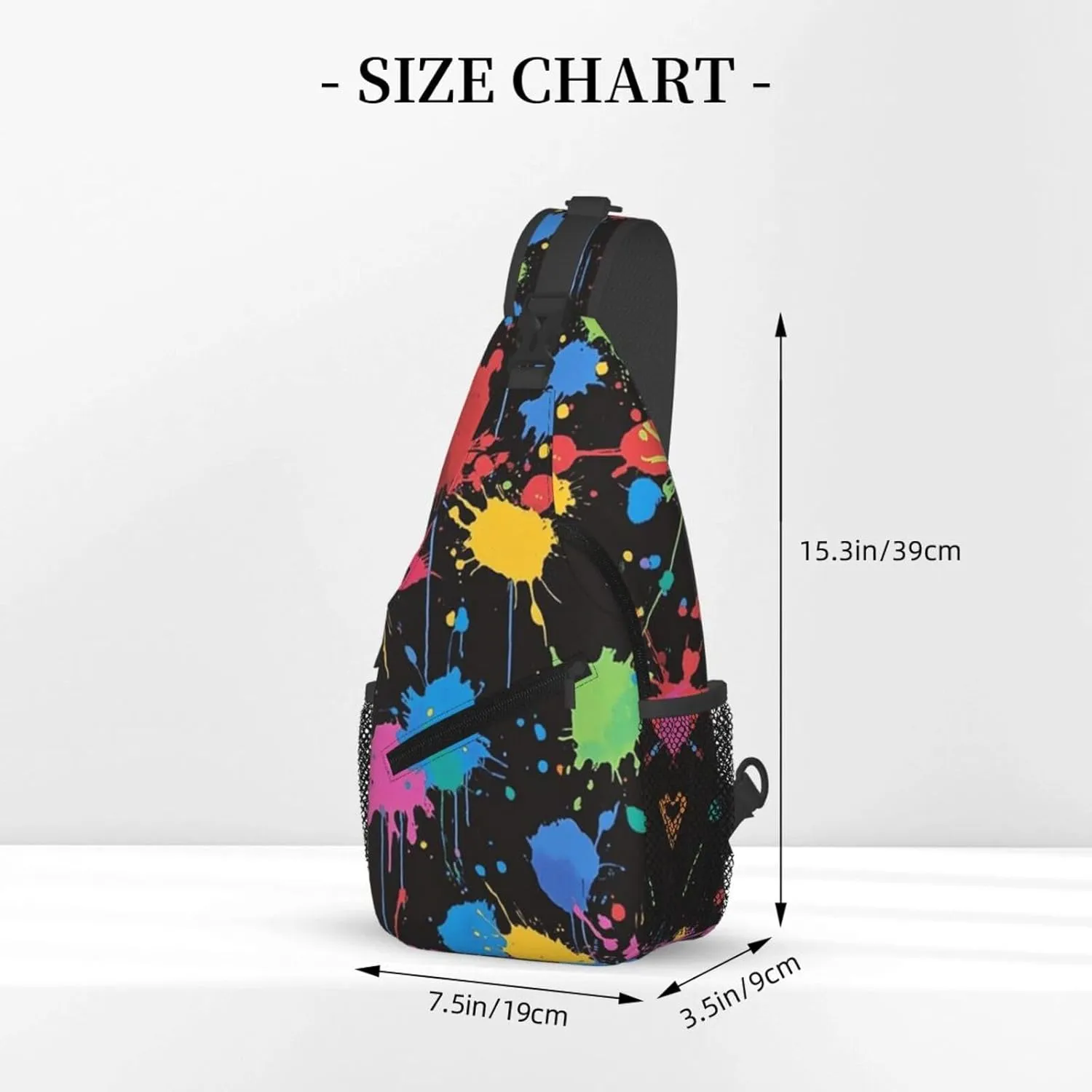 Graffiti Print Sling Bag Crossbody Shoulder Backpack Chest Bags Gym Travel Hiking Casual Daypack