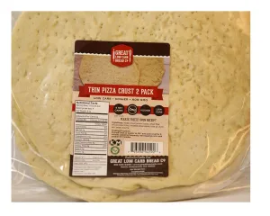 Great Low Carb Thin Pizza Crust 2 Pack 8 oz . 6 Bags | Keto friendly | Kosher |Non GMO |Low carb diet