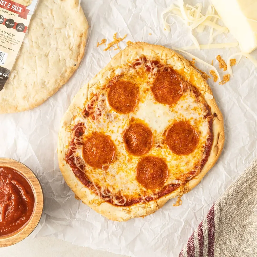 Great Low Carb Thin Pizza Crust 2 Pack 8 oz . 6 Bags | Keto friendly | Kosher |Non GMO |Low carb diet