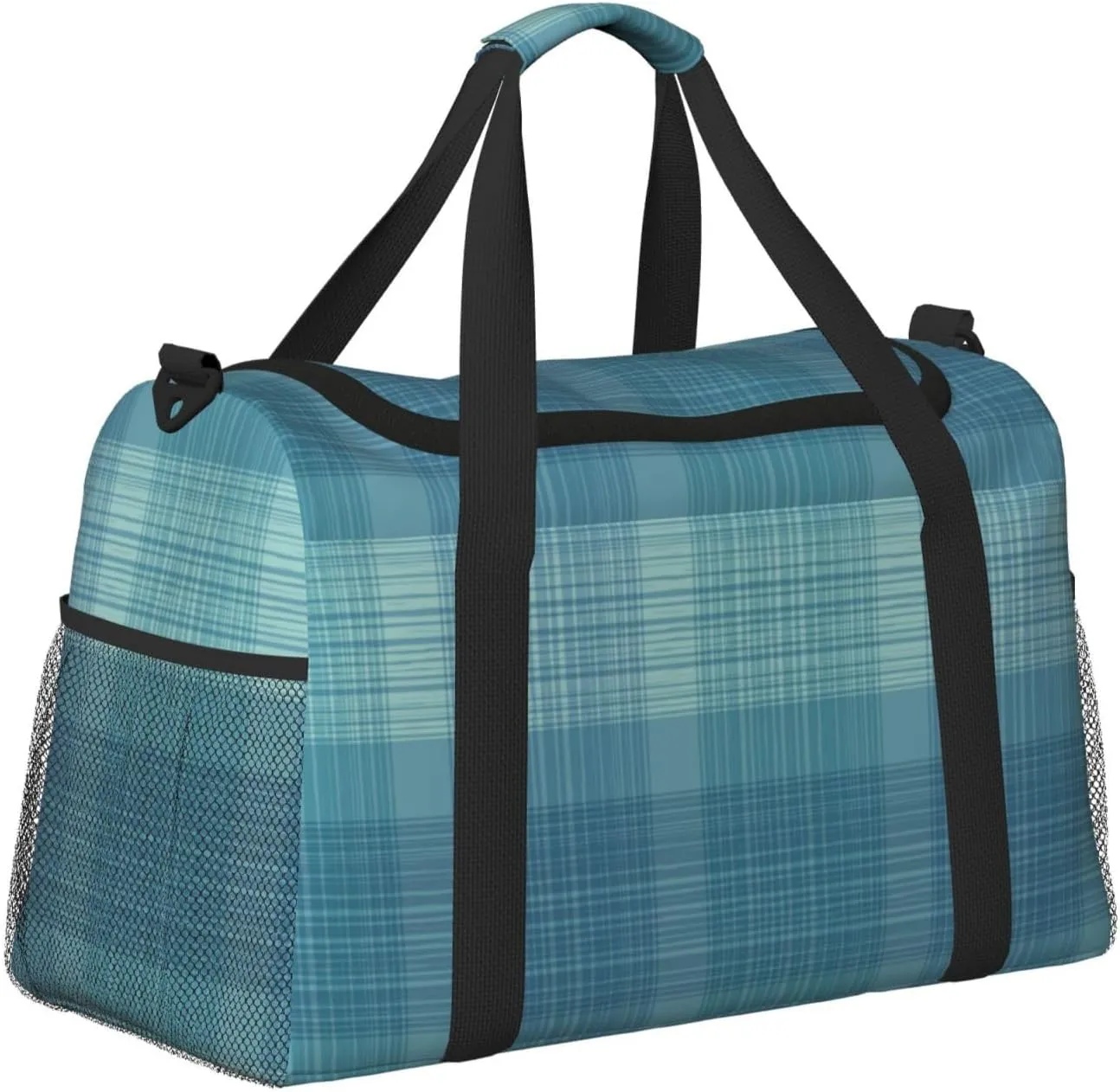 Green Thin Line Square Travel Duffel Bag Large Foldable Waterproof Overnight Bag For Beach Swim Bags Pool Sports Gym