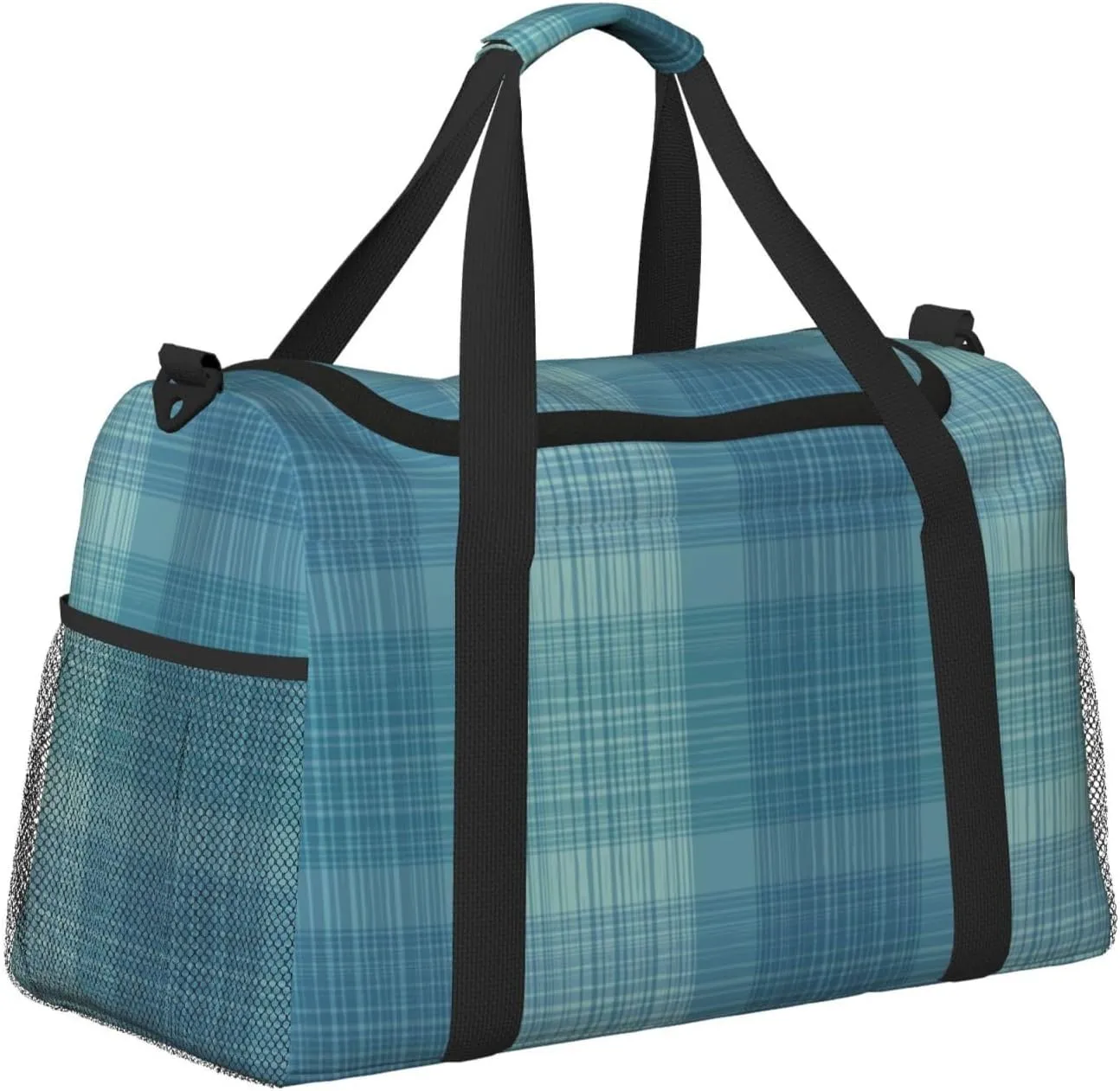 Green Thin Line Square Travel Duffel Bag Large Foldable Waterproof Overnight Bag For Beach Swim Bags Pool Sports Gym