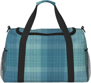 Green Thin Line Square Travel Duffel Bag Large Foldable Waterproof Overnight Bag For Beach Swim Bags Pool Sports Gym