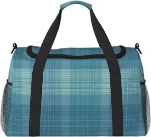 Green Thin Line Square Travel Duffel Bag Large Foldable Waterproof Overnight Bag For Beach Swim Bags Pool Sports Gym
