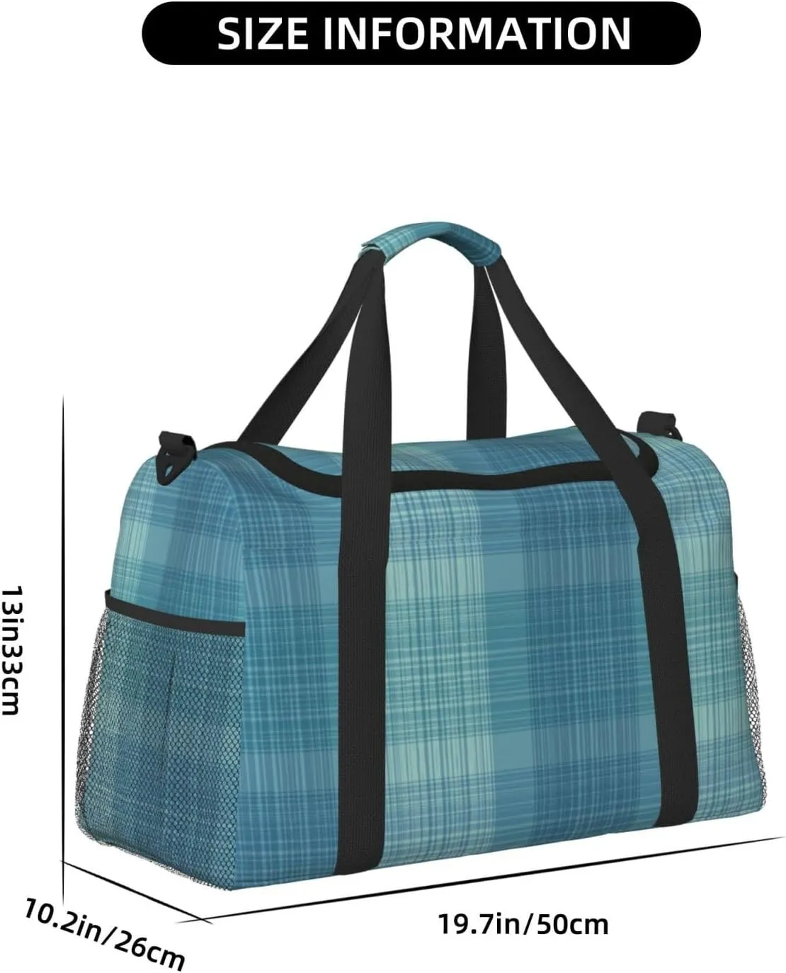 Green Thin Line Square Travel Duffel Bag Large Foldable Waterproof Overnight Bag For Beach Swim Bags Pool Sports Gym