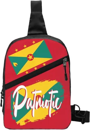 Grenada Flag Packable Crossbody Bag Portable Sling Bags Foldable Travel Daypack Reusable Sports Shoulder Backpack Diagonally Chest Bag for Workout