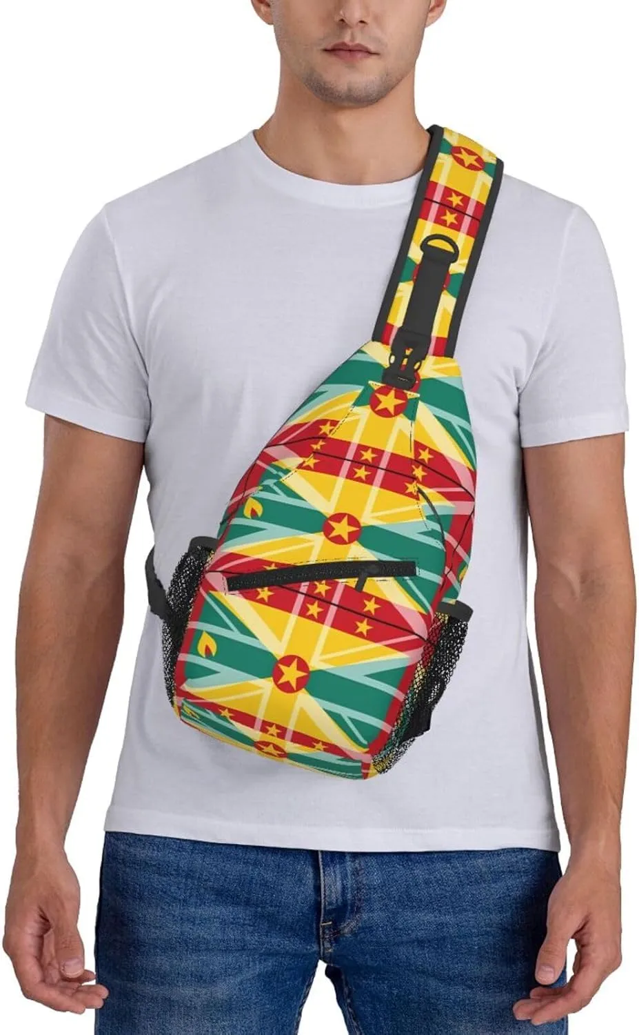 Grenada UK Flag Crossbody Bag Cross Chest Bag Adjustable Sling Backpack Sports Gym Shoulder Bags Travel Cycling Daypack Diagonally Casual Rucksack