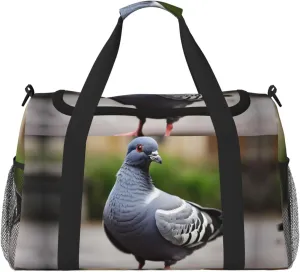 Grey Pigeon print Carry on Bag Underseat Personal Item Bag Travel Duffel Bag Gym Carry On Sports Bag