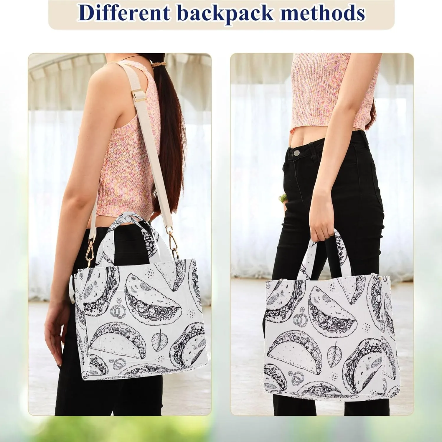 Grey Snowflakes Christmas Shoulder Women Tote Designer Tote Bag Teacher Tote Bag Large Capacity Purse