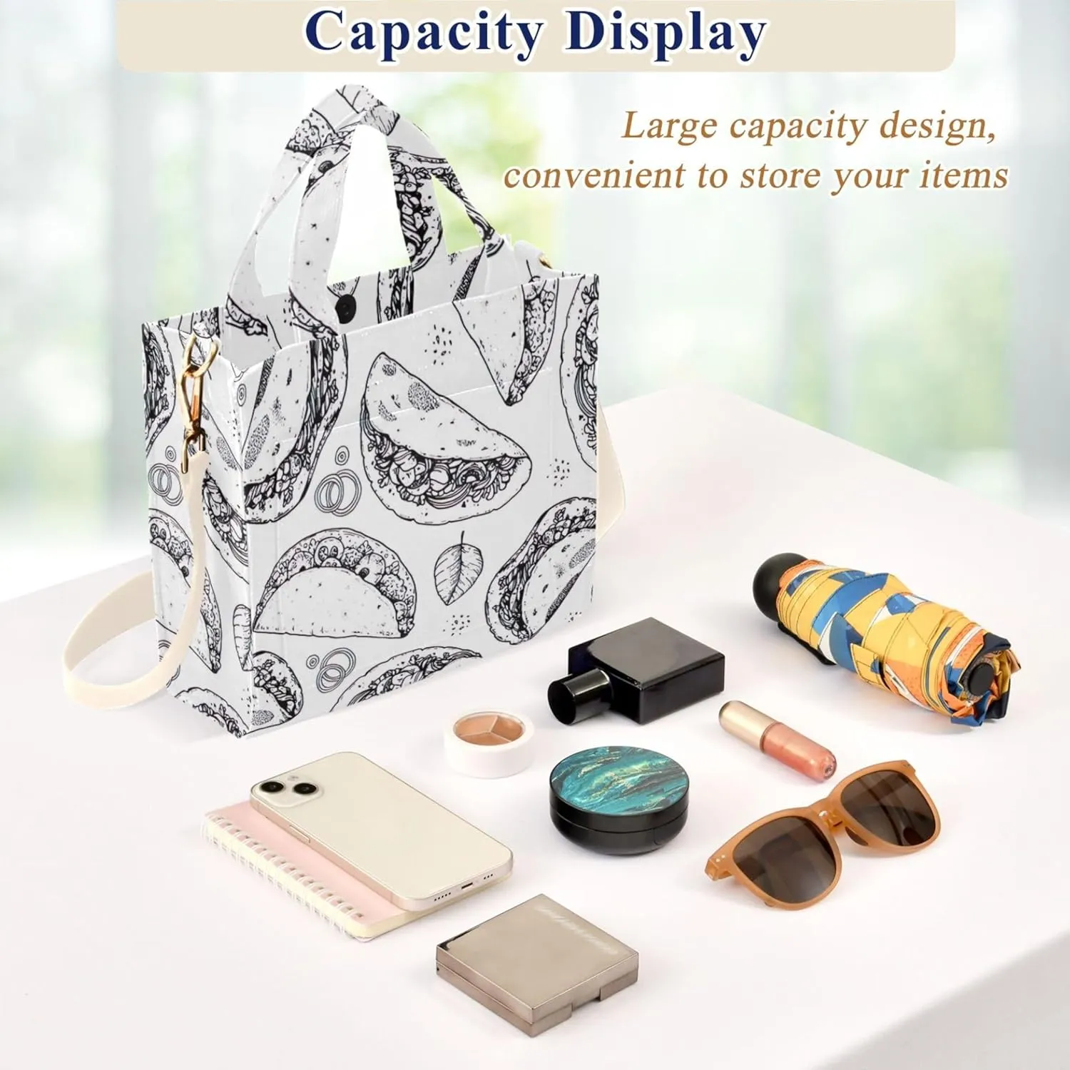Grey Snowflakes Christmas Shoulder Women Tote Designer Tote Bag Teacher Tote Bag Large Capacity Purse