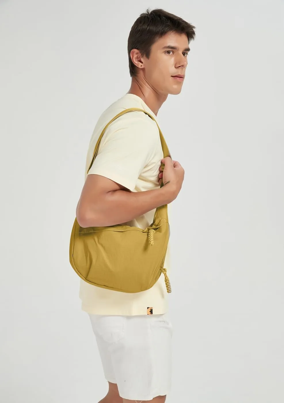 GRPKSSIB Nylon Crescent Bag Hobo Crossbody Bags Casual Sling Bag Slouchy Shoulder Bags Travel Messenger Bag for Women Men