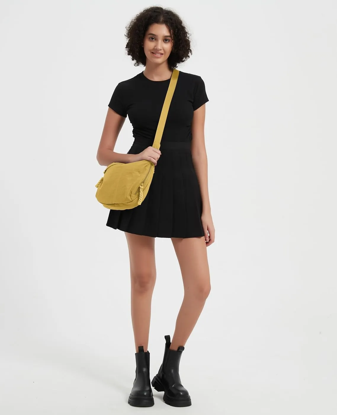 GRPKSSIB Nylon Crescent Bag Hobo Crossbody Bags Casual Sling Bag Slouchy Shoulder Bags Travel Messenger Bag for Women Men