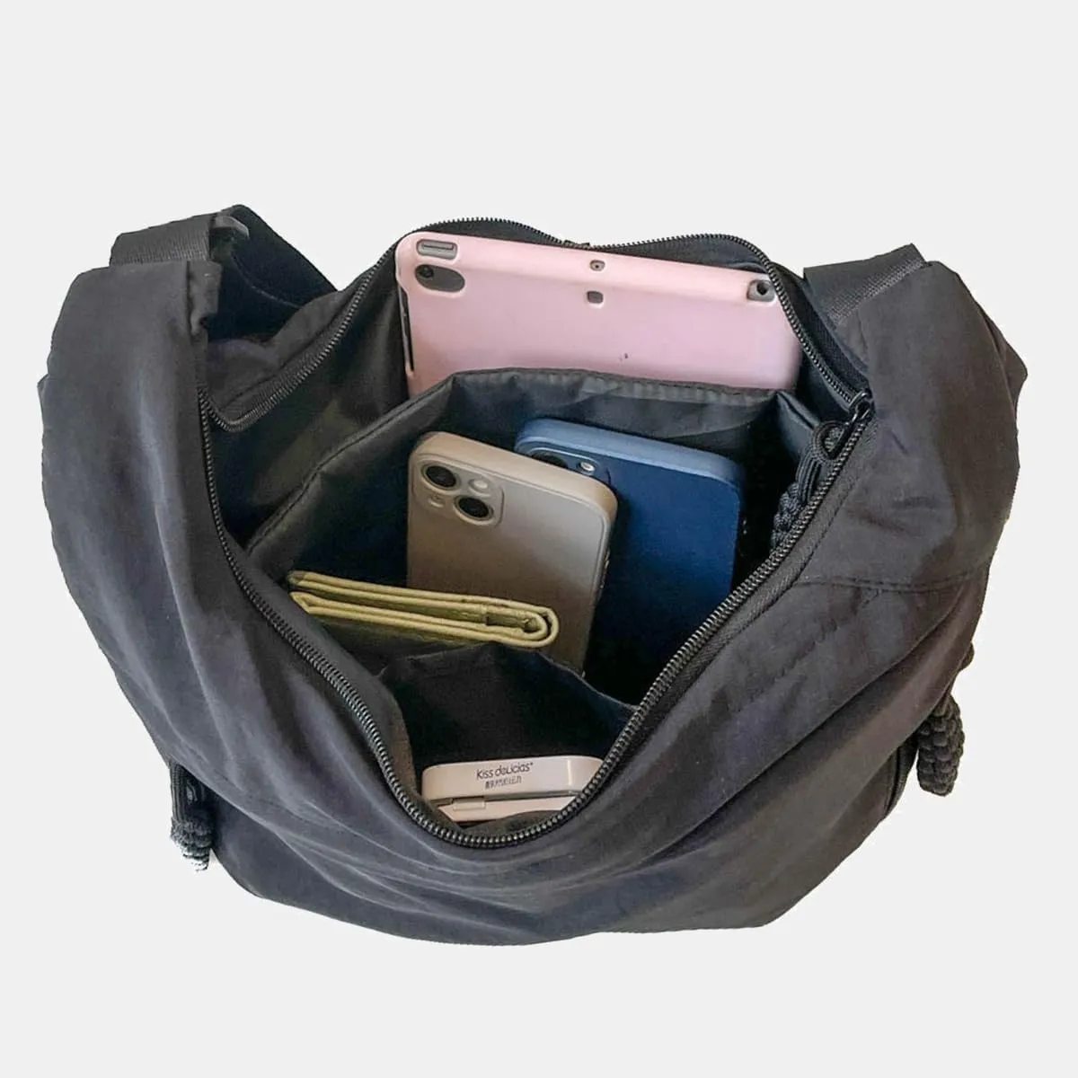 GRPKSSIB Nylon Crescent Bag Hobo Crossbody Bags Casual Sling Bag Slouchy Shoulder Bags Travel Messenger Bag for Women Men