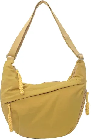 GRPKSSIB Nylon Crescent Bag Hobo Crossbody Bags Casual Sling Bag Slouchy Shoulder Bags Travel Messenger Bag for Women Men