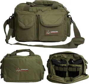 Gun Range Bag – Compact Pistol Revolver Range Bag for Handguns and Ammo – Self Standing Gun Bag – Handgun Bag with Durable Double Stitching Lockable YKK Zippers