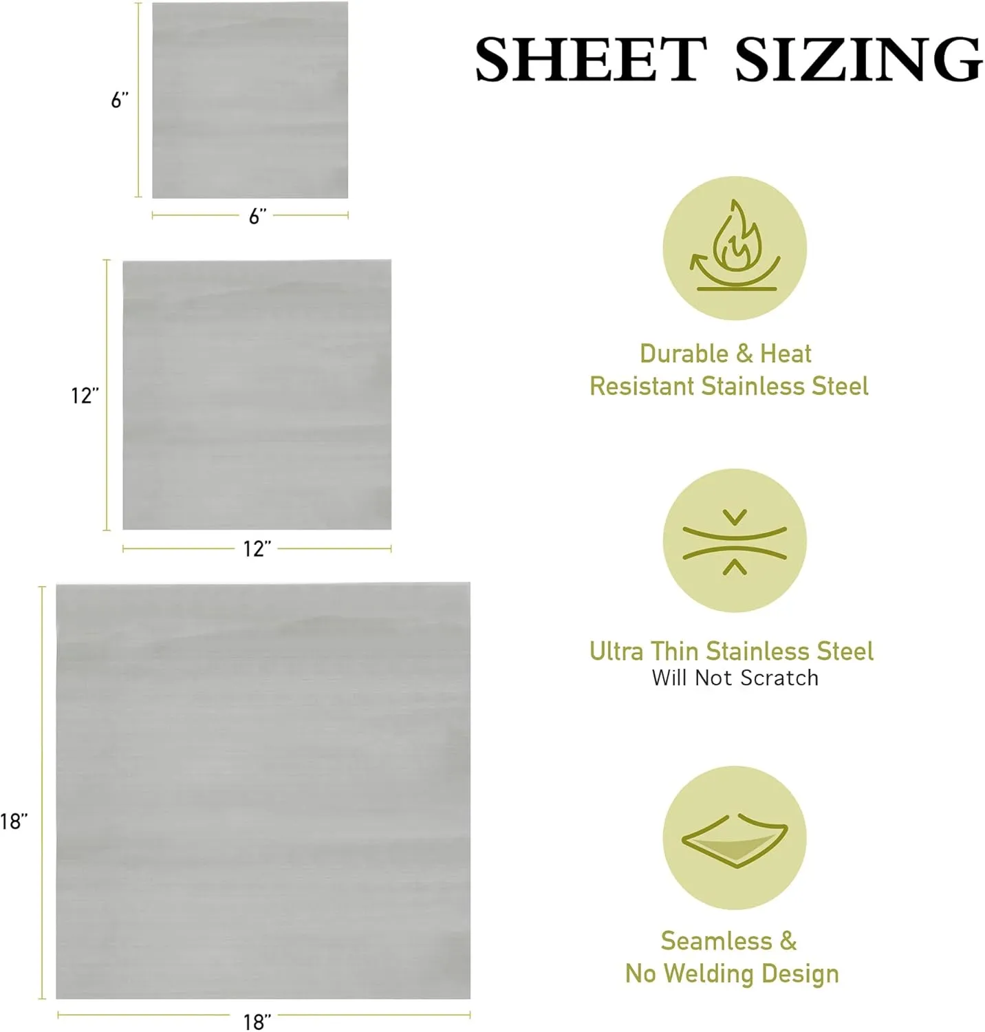 Gutenberg's Tough Micron Stainless Steel Mesh Screens | Many Sizes | Stainless Steel Tea Filter Bags (5-Pack 25u (Micron), 6x6 inch)