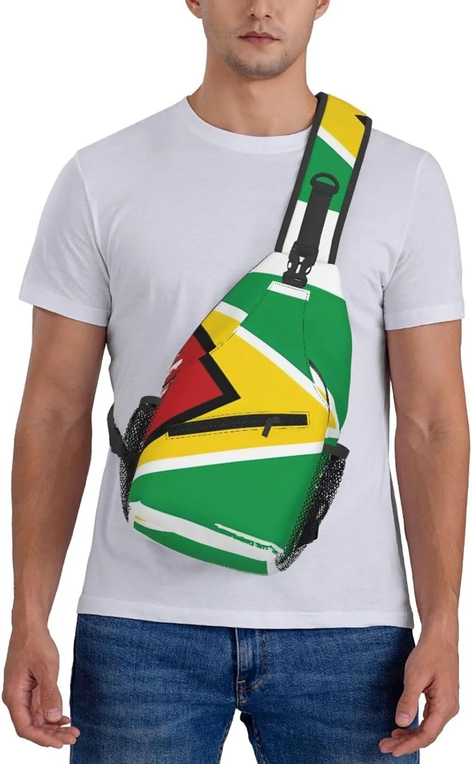 Guyana Flag Sling Bag Multipurpose Crossbody Sling Backpack For Women Men Travel Cycling Hiking Shoulder Bag
