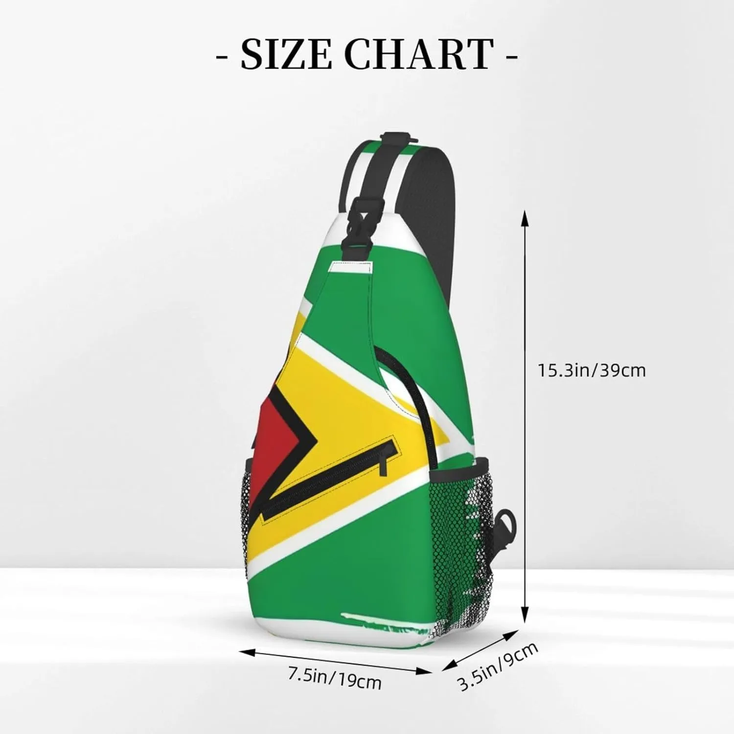 Guyana Flag Sling Bag Multipurpose Crossbody Sling Backpack For Women Men Travel Cycling Hiking Shoulder Bag