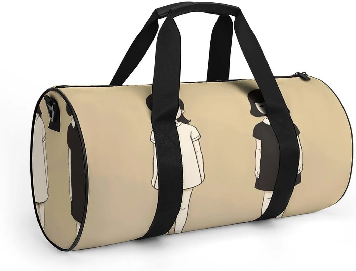 Gym Bag for Men Women Simple Girl Drawing Duffel Bag Overnight Bag with Compartment Gym Sackpac