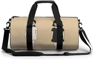 Gym Bag for Men Women Simple Girl Drawing Duffel Bag Overnight Bag with Compartment Gym Sackpac
