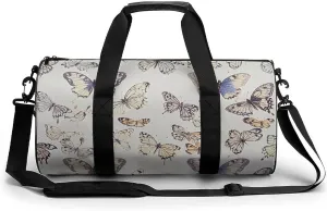 Gym Bags for Men Women Colorful Butterfly Pattern Duffle Bag Travel Overnight Bag with Shoe Compartment Tote Bags