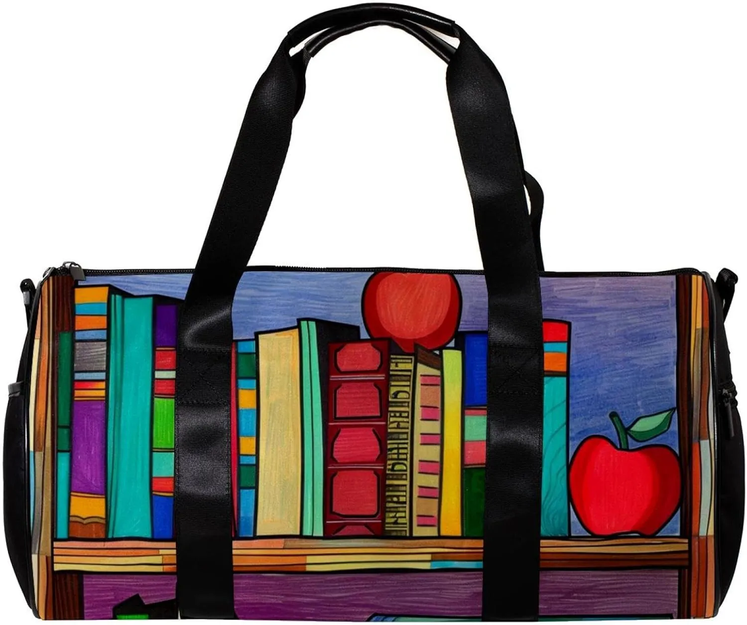 Gym Bags for Men,Travel Duffel Bags for Women,Cartoon Book Shelf,Workout Bag
