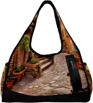 Gym Bags for Men,Travel Duffel Bags for Women,Vintage Yard Home Plants,Workout Bag