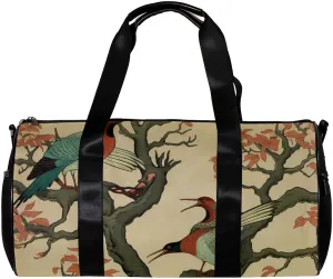 Gym Bags for Men,Travel Duffel Bags for Women,Wild Goose Tree Flying Ducks,Workout Bag