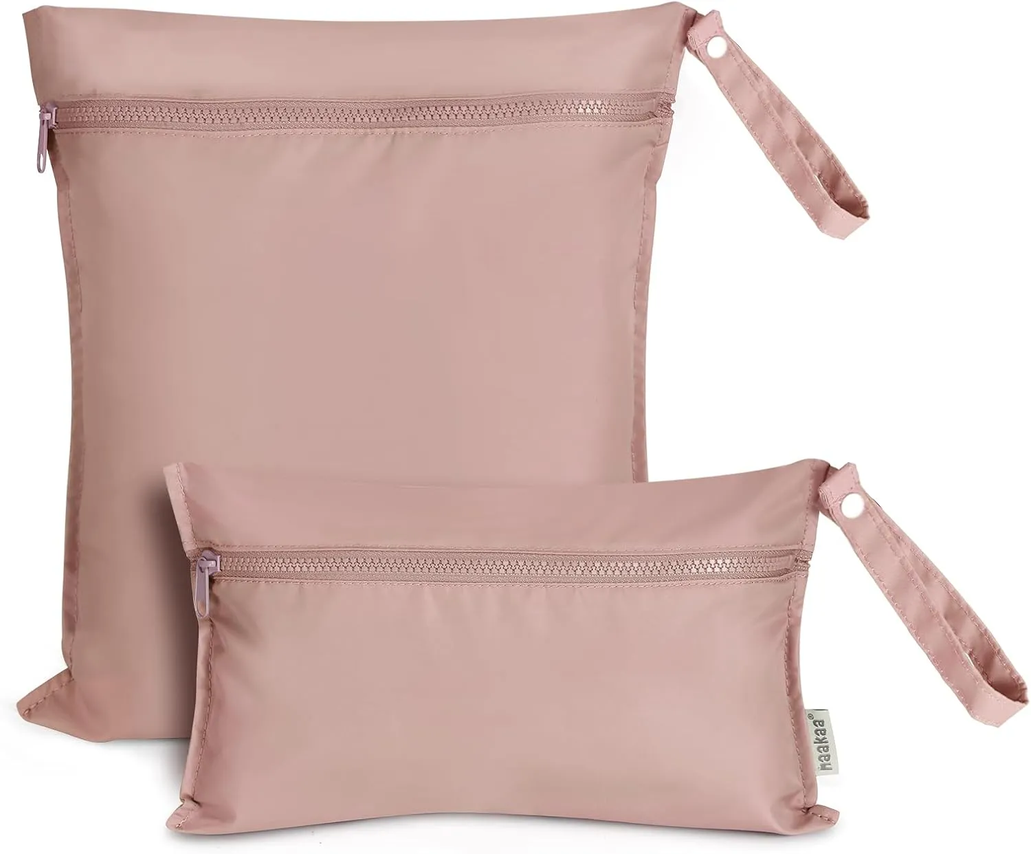 haakaa Waterproof Wet Bags for Baby, Wet Dry Bags for Diaper Bag, Travel, Swimsuit, Beach, Pool, Pump Parts, Stroller, Daycare,Yoga, Blush, 2 Pack