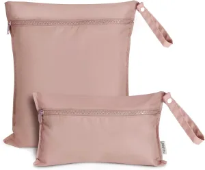 haakaa Waterproof Wet Bags for Baby, Wet Dry Bags for Diaper Bag, Travel, Swimsuit, Beach, Pool, Pump Parts, Stroller, Daycare,Yoga, Blush, 2 Pack