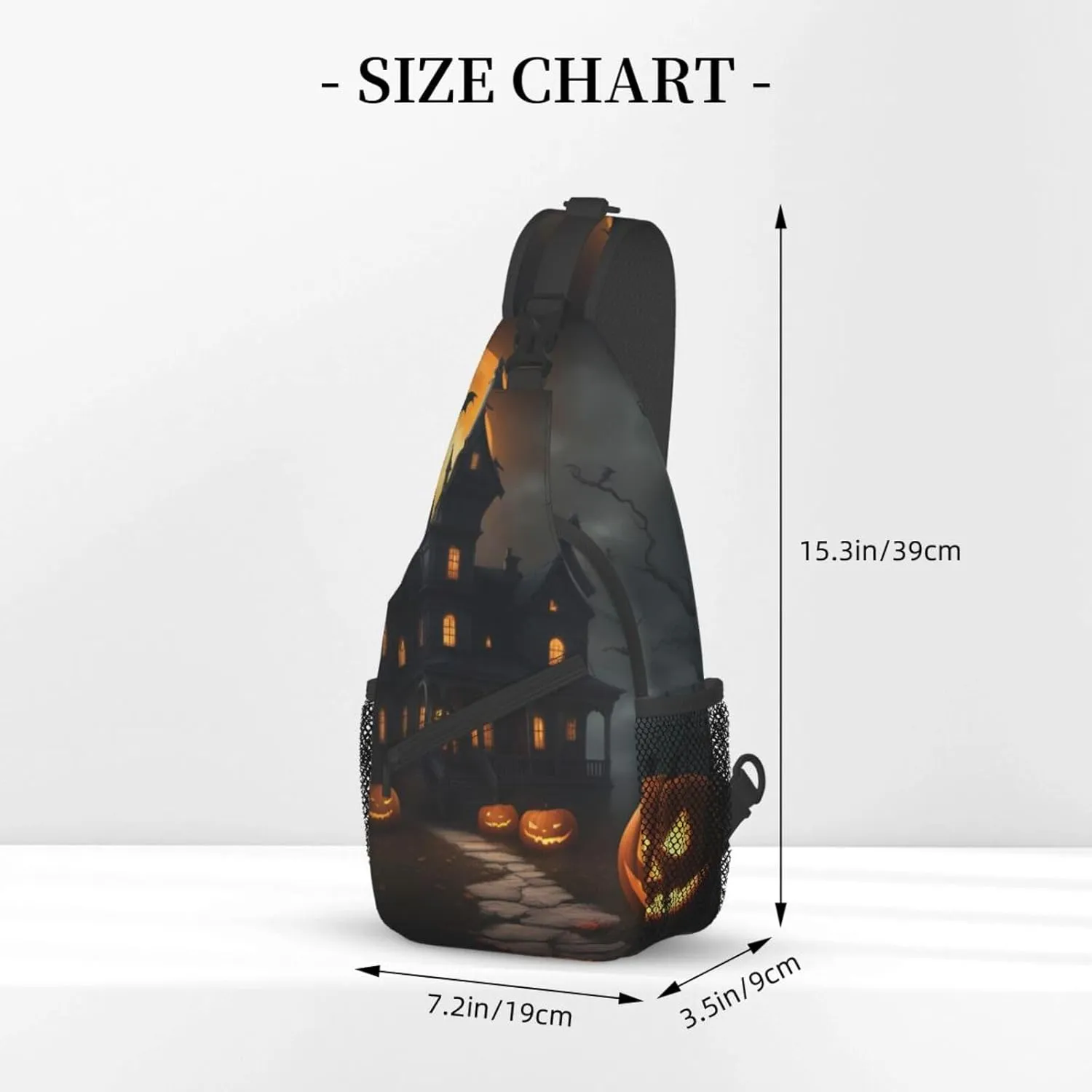 Halloween Horror High Storage Capacity Chest Bag Diagonally Sling Backpack Crossbody Shoulder Bag For Men Women