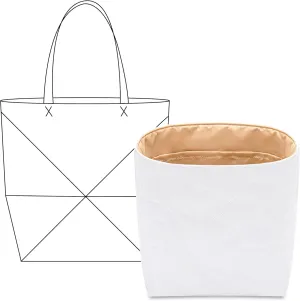 Handbag Organizer Insert for LOEWE Medium Puzzle Fold Tote in Shiny Calfskin, Custom Fit Inside Premium Vanile Lightweight WaterResistant Purse Insert with Cup Holder Accessories