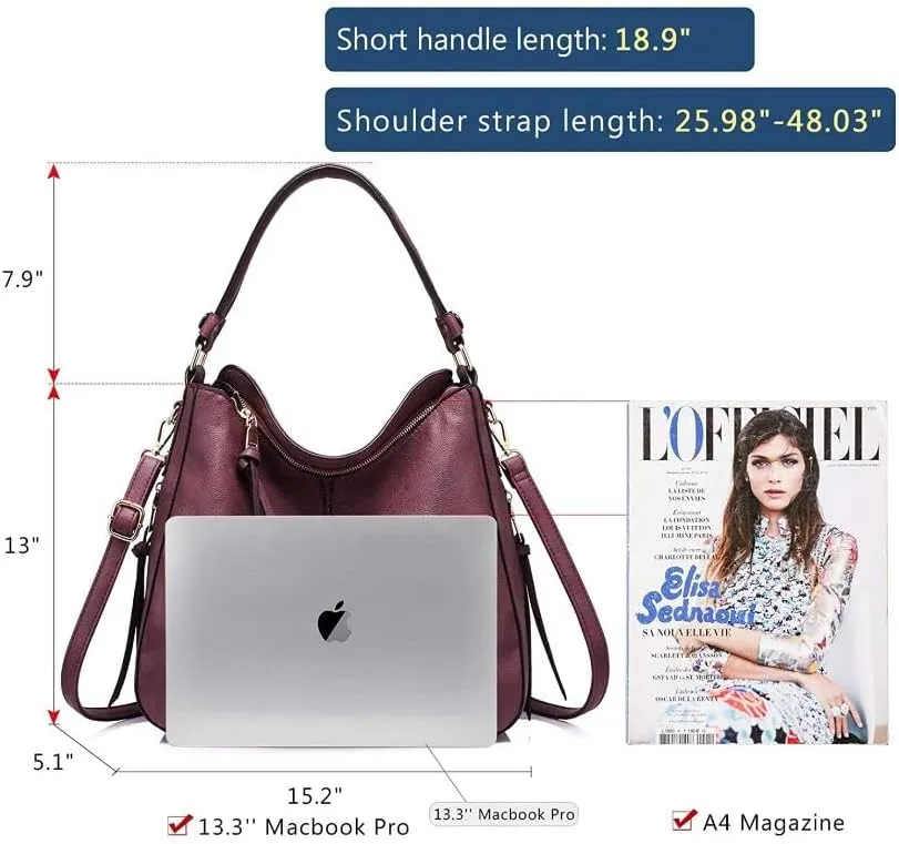 Handbags for Women Large Designer Ladies Hobo bag Bucket Purse Faux Leather