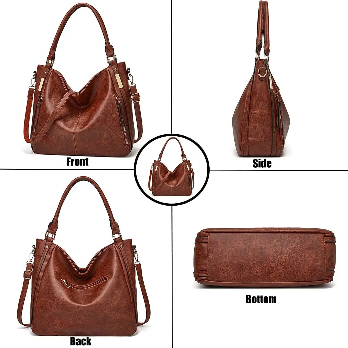 Handbags for Women Shoulder Tote Zipper Purse PU Leather Top-handle Satchel Bags With Tassle