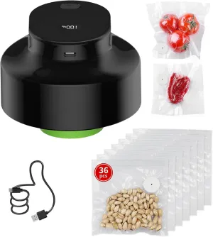 Handheld Vacuum Sealer for Food, Compact Vacuum Sealer Machine with [36 PCS ] Reusable Vacuum Bags for Food Preservation & Saver