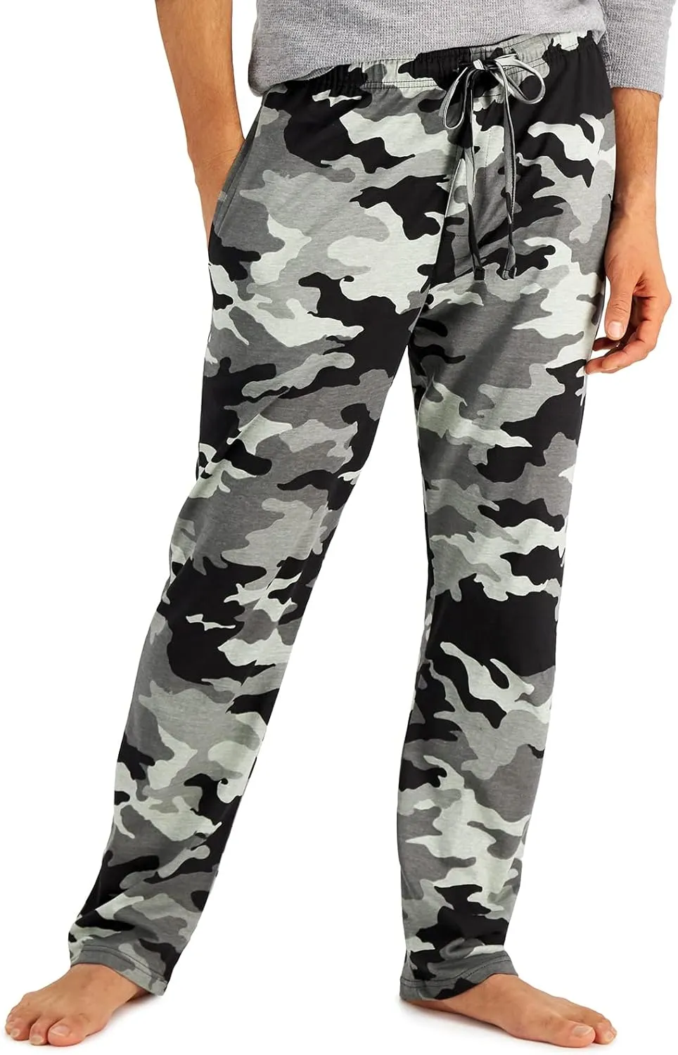 Hanes Men's ComfortSoft Cotton Printed Lounge Pants, 31" Inseam, Pockets, Drawstring/Elastic Waist