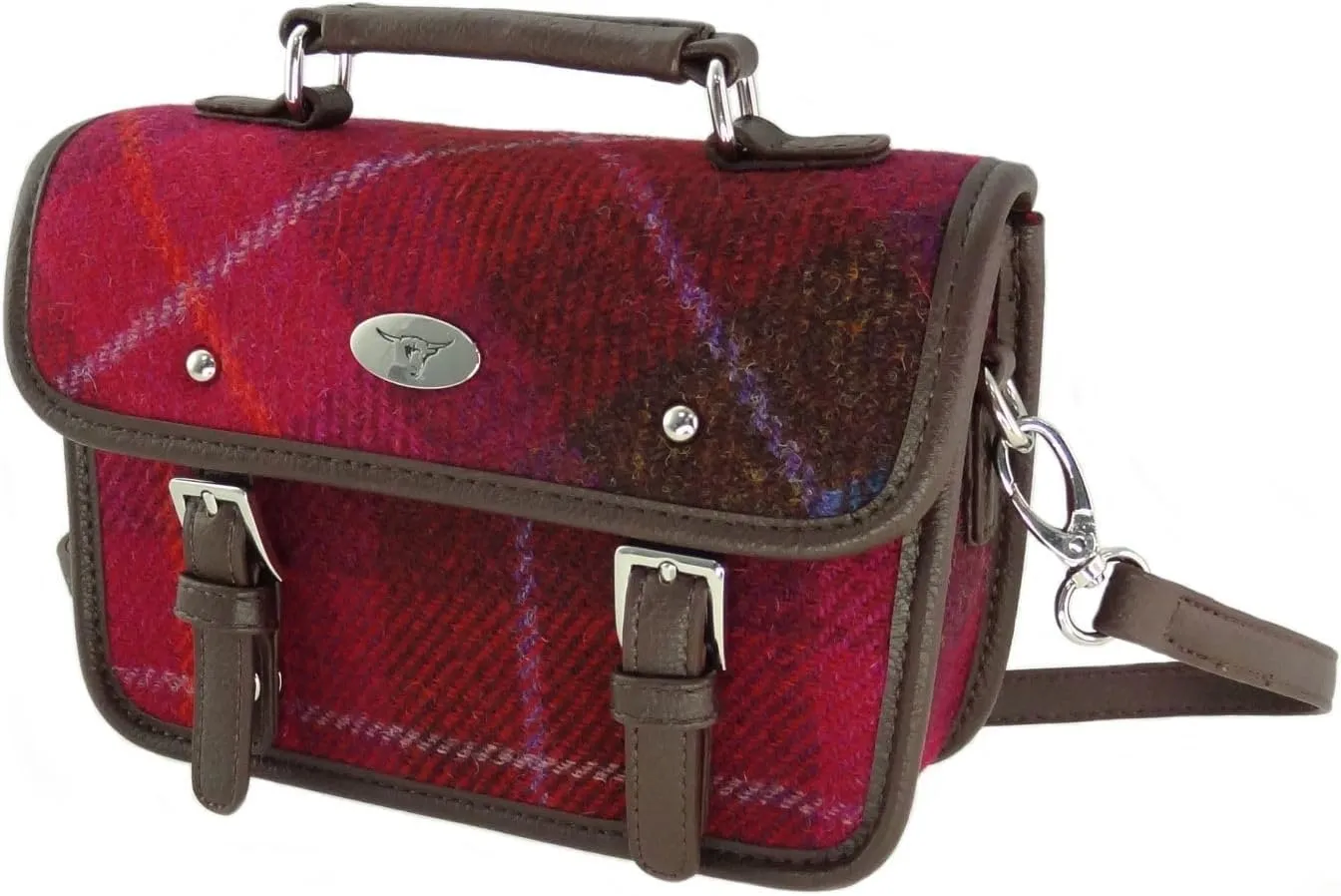 Harris Tweed Bervie Mini Satchel Bag With Adjustable & Removable Shoulder Strap