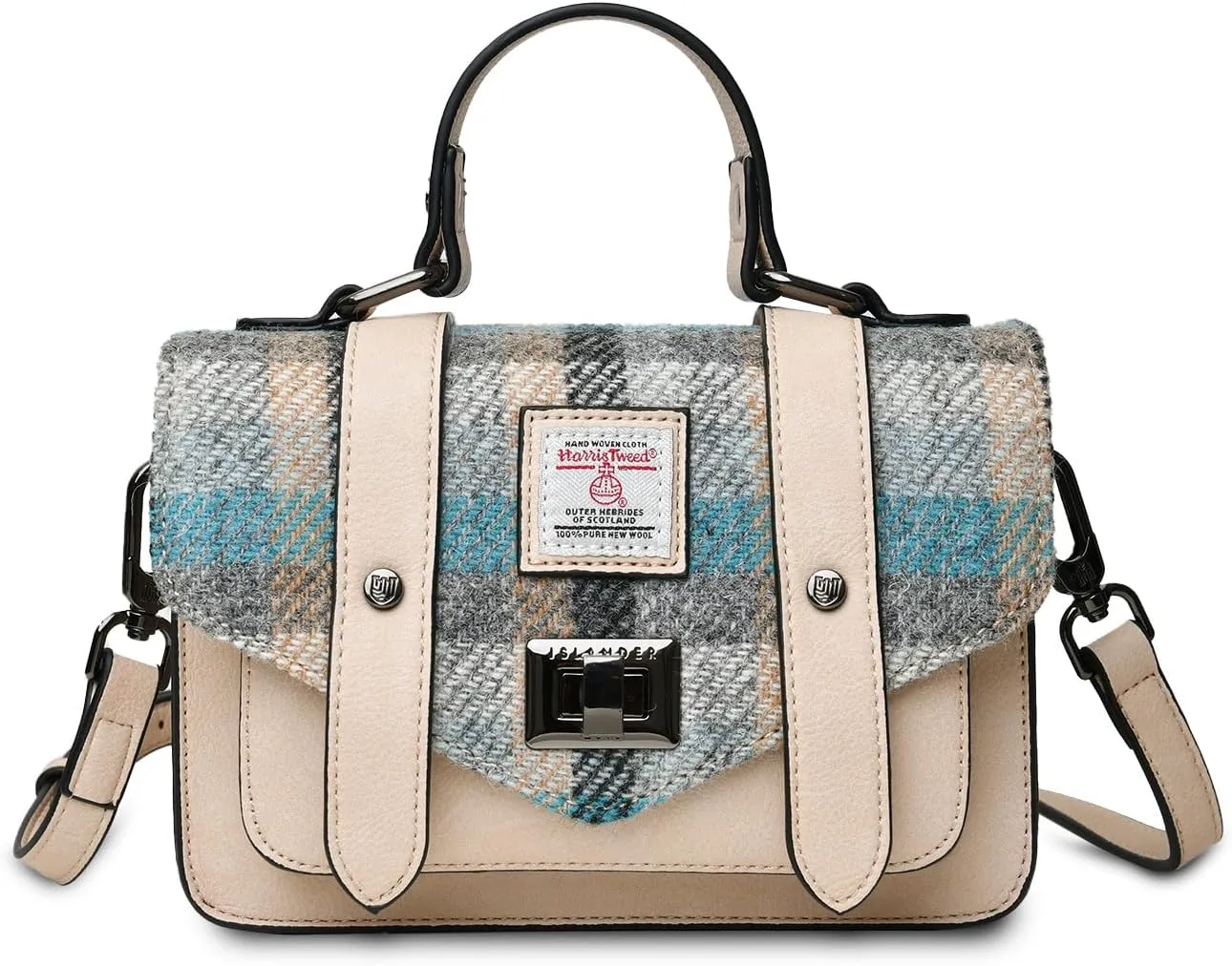 Harris Tweed Mini Satchel, Islander Tartan, Small