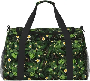 Hawaiian print Large Canvas Travel Duffel Bag Weekender Bags for Women Overnight Bag Carry On Tote Bag