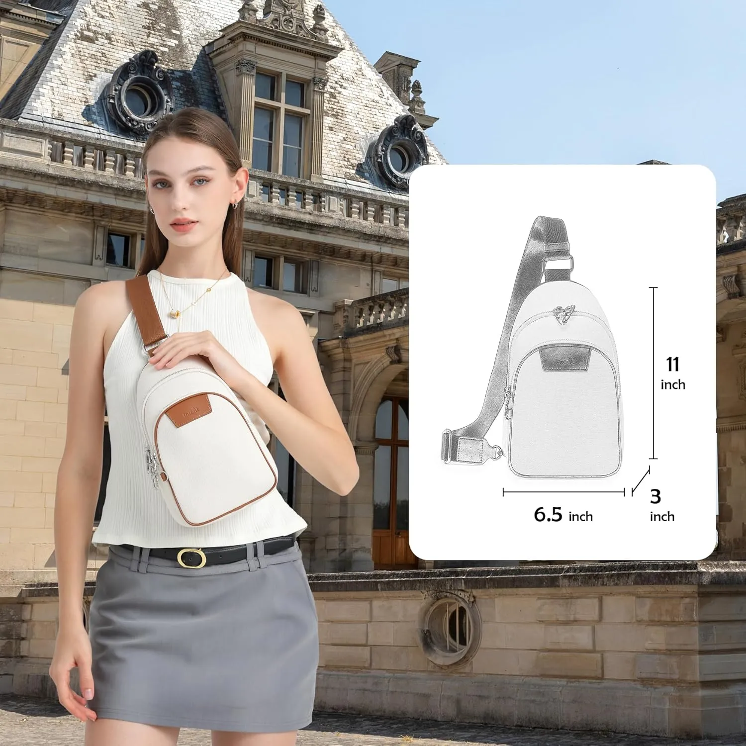 Haytijoe Crossbody Bags for Women Leather Sling Bag Anti-theft Cross Body Bag Travel Sling Purse Chest Bags Fanny Packs